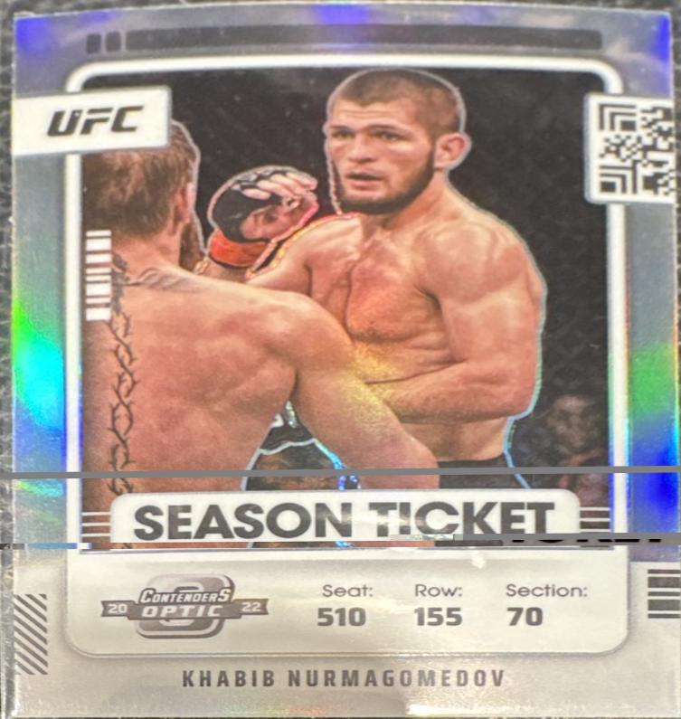 Khabib Nurmagomedov 2022 Panini Chronicles UFC Base Contenders Optic Season Ticket #368 Silver
