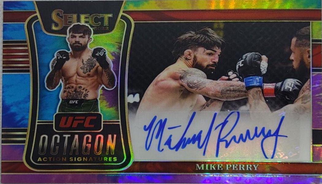 Mike Perry 2022 Panini Select UFC Octagon Action Signatures #37 Tie Dye