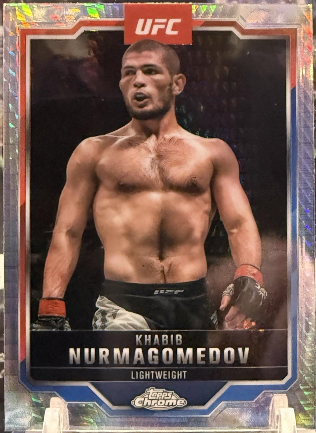 Khabib Nurmagomedov 2025 Topps Chrome UFC Base #36 Refractor
