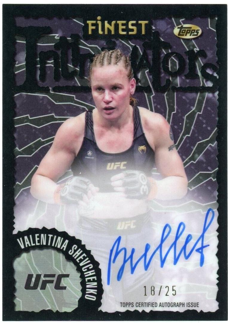 Valentina Shevchenko 2024 Topps Finest UFC Intimidators Autographs #IA-VSH Red Black Vapor Refractor