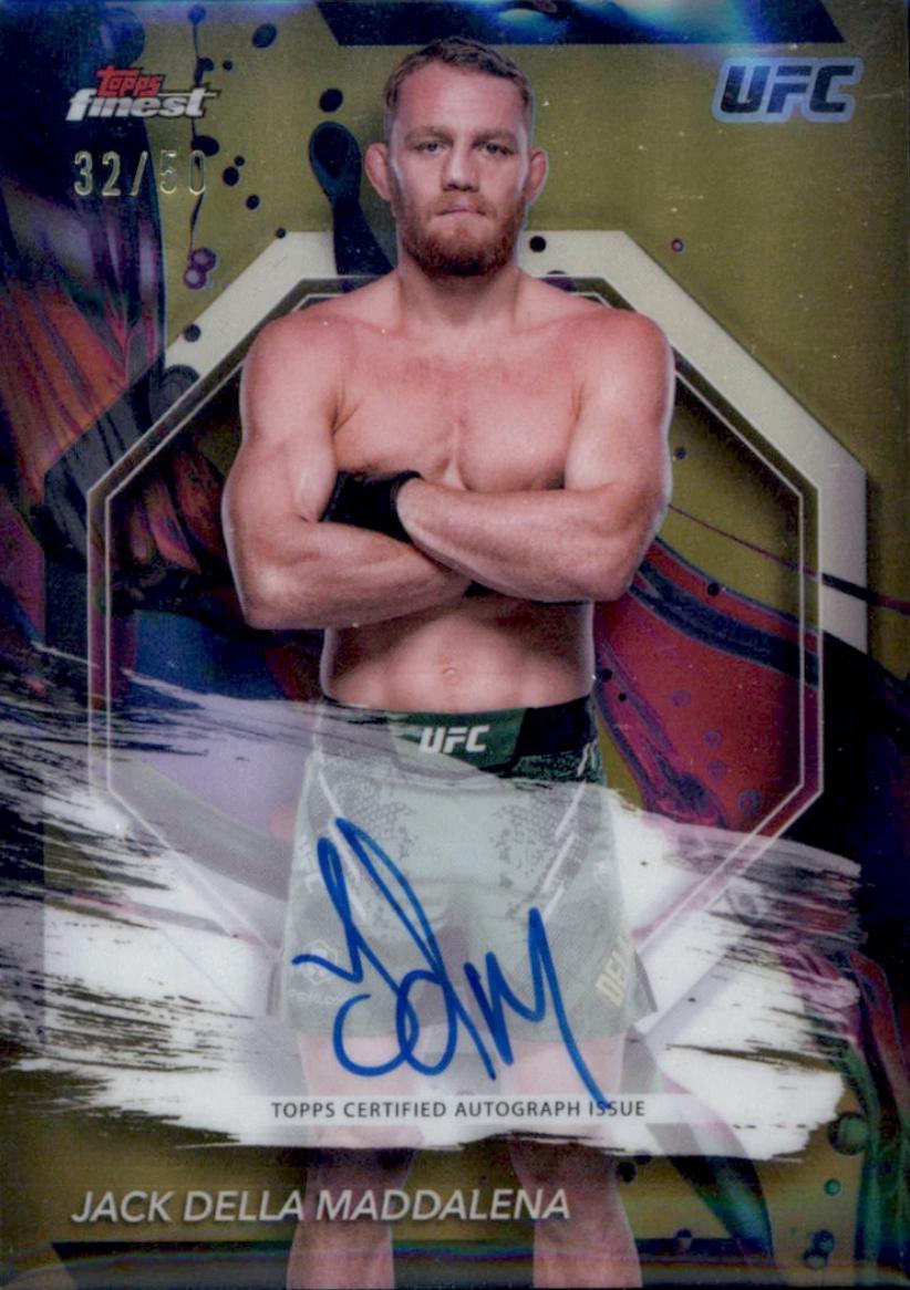 Jack Della Maddalena 2024 Topps Finest UFC Finest Autographs #FA-JDM Gold Refractor