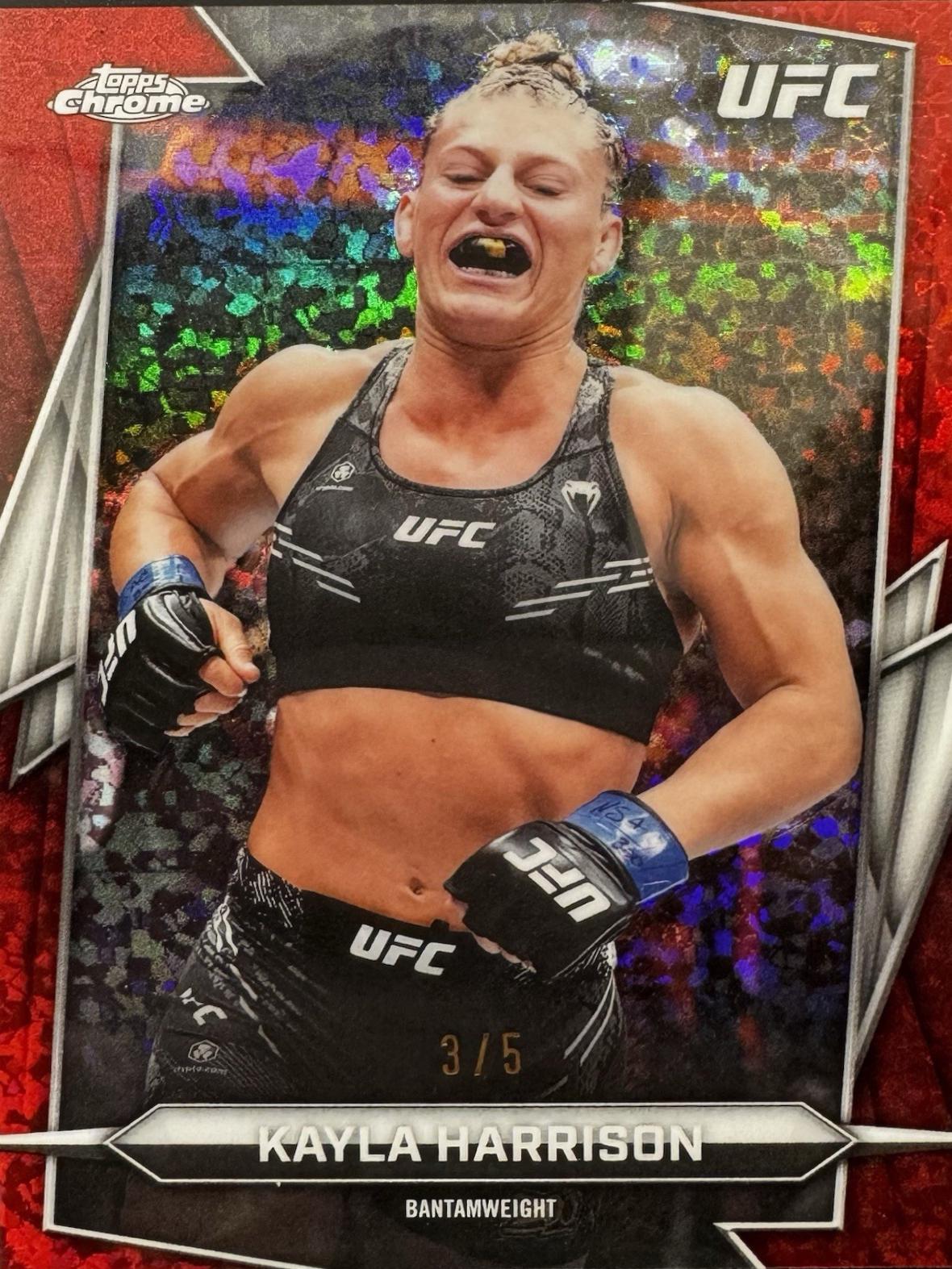 Kayla Harrison 2026 Topps Chrome UFC Base #55 Red Refractor
