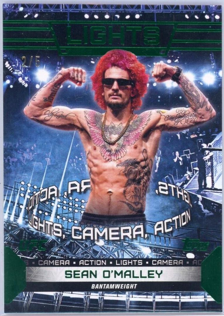 Sean O'Malley 2024 Topps Knockout UFC Lights (Lights, Camera, Action) #LTS-19 Emerald