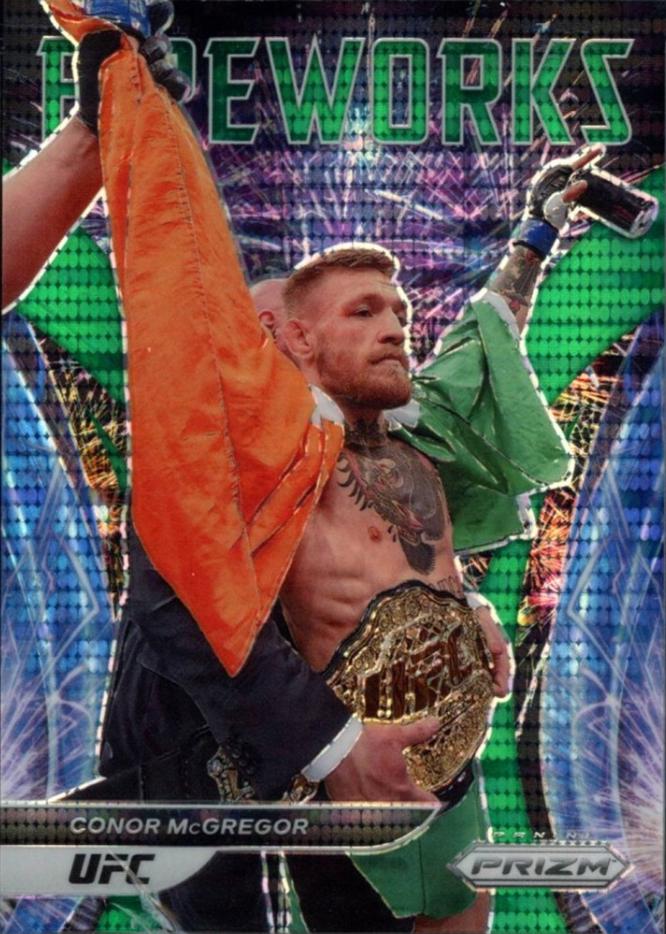 Conor McGregor 2022 Panini Prizm UFC Fireworks #21 Green Pulsar