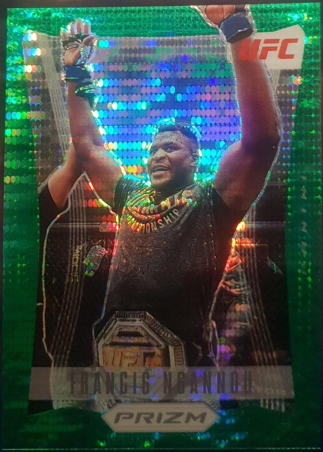 Francis Ngannou 2022 Panini Prizm UFC Prizm Flashback #12 Green Pulsar