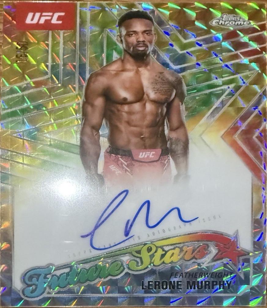 Lerone Murphy 2025 Topps Chrome UFC Future Stars Autographs #FSA-LM Geometric Gold Refractor