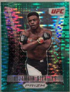 Aljamain Sterling 2022 Panini Prizm UFC Prizm Flashback #11 Green Pulsar