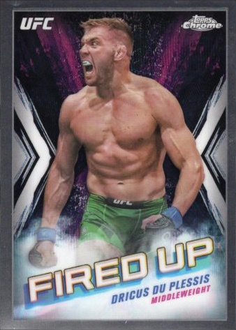 Dricus Du Plessis 2024 Topps Chrome UFC Fired Up #FDP-12 Red Refractor