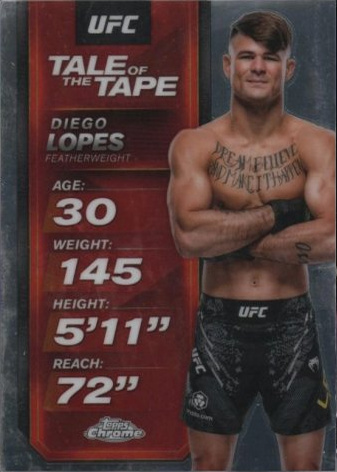 Diego Lopes 2025 Topps Chrome UFC Tale of the Tape #TTT-17 Geometric Aqua Refractor