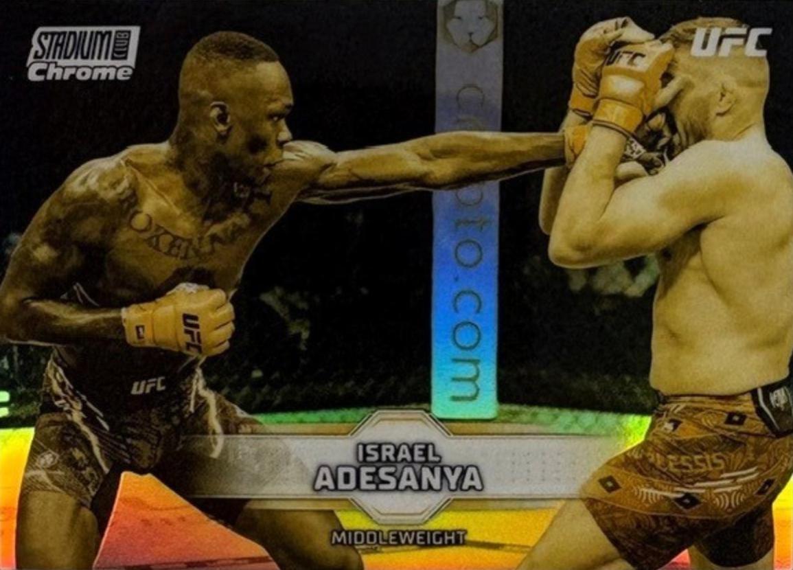 Israel Adesanya 2026 Topps Stadium Club UFC Chrome Base #CB-55 Refractor