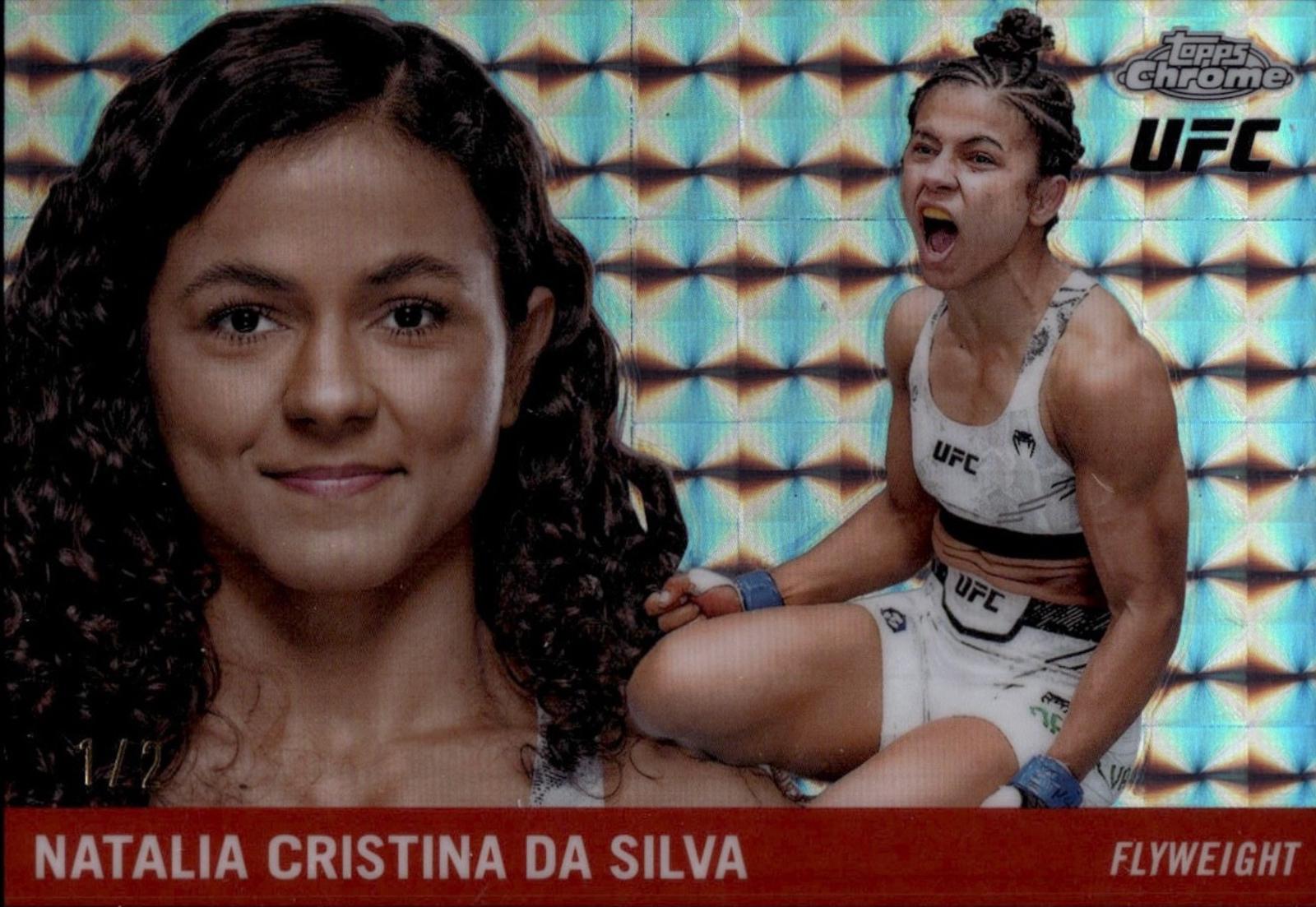 Natalia Silva 2025 Topps Chrome UFC 1955 Topps #55T-5 Geometric Black Refractor