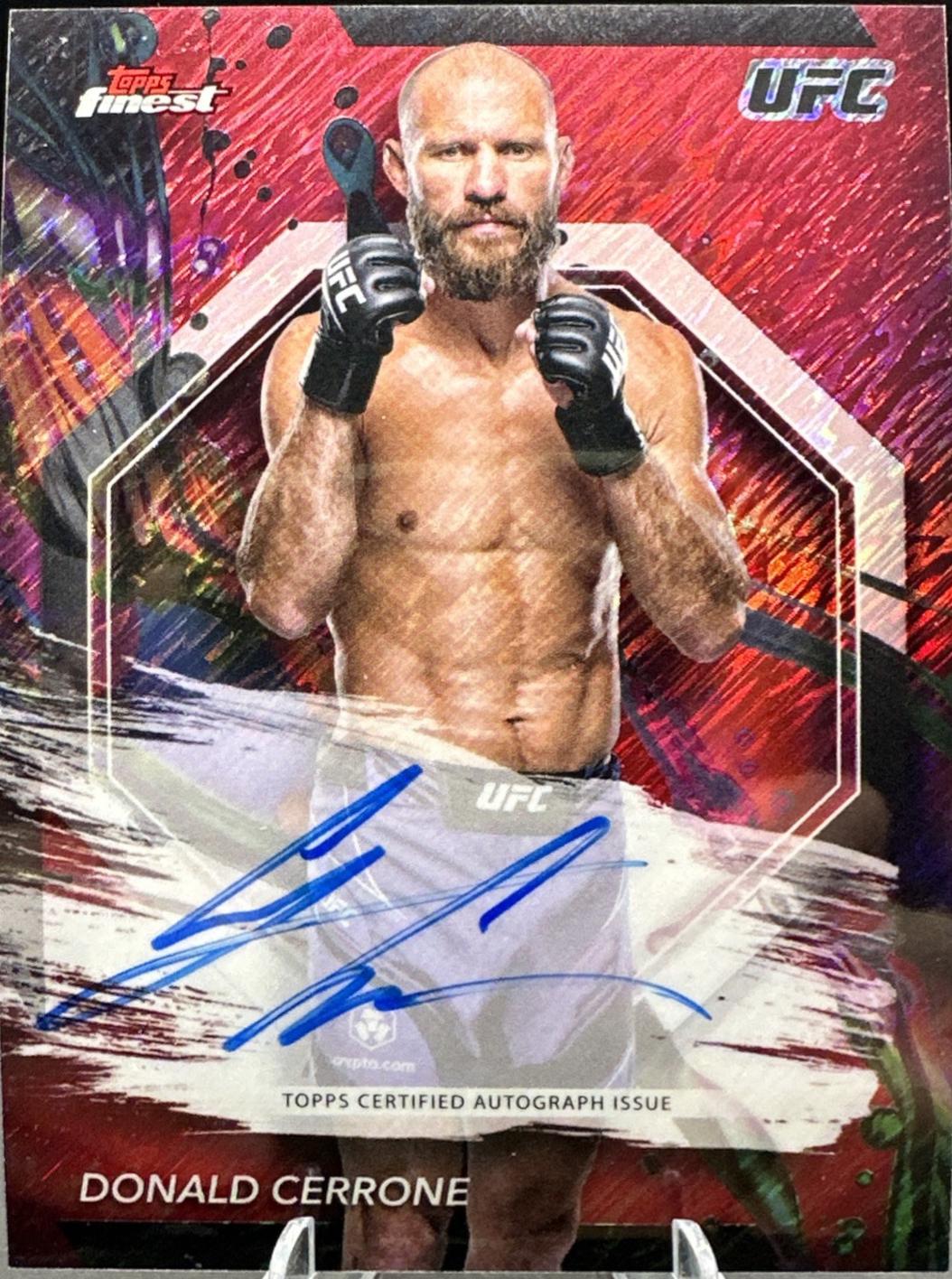 Donald Cerrone 2024 Topps Finest UFC Finest Autographs #FA-DDC Red Shimmer Refractor