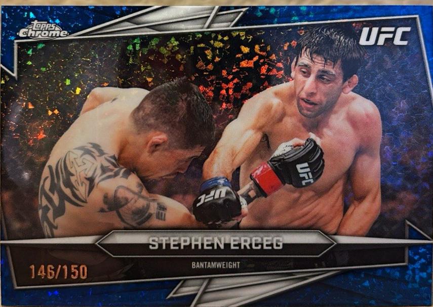 Stephen Erceg 2026 Topps Chrome UFC Base #186 Blue Refractor