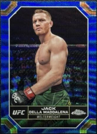 Jack Della Maddalena 2024 Topps Chrome UFC Base #82 Blue Wave Refractor