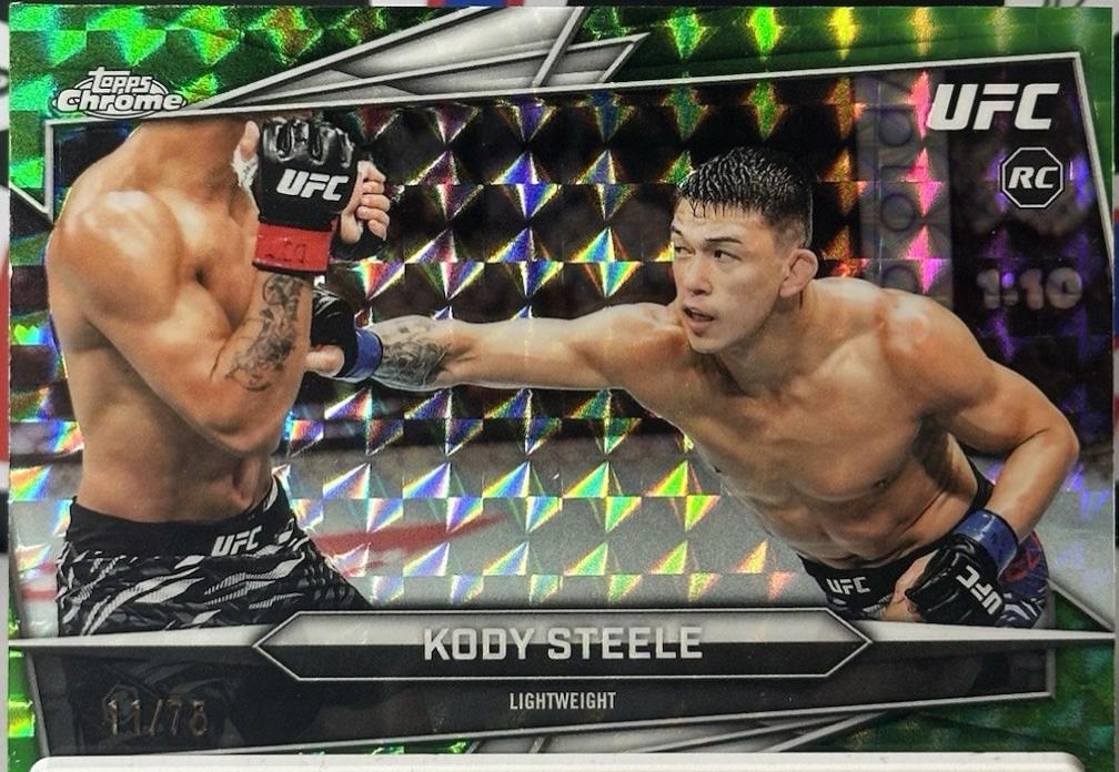 Kody Steele 2026 Topps Chrome UFC Base #143 Green Geometric Refractor