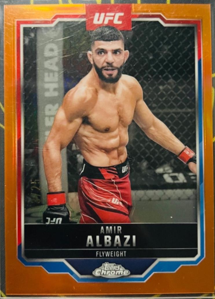 Amir Albazi 2025 Topps Chrome UFC Base #175 Orange Refractor