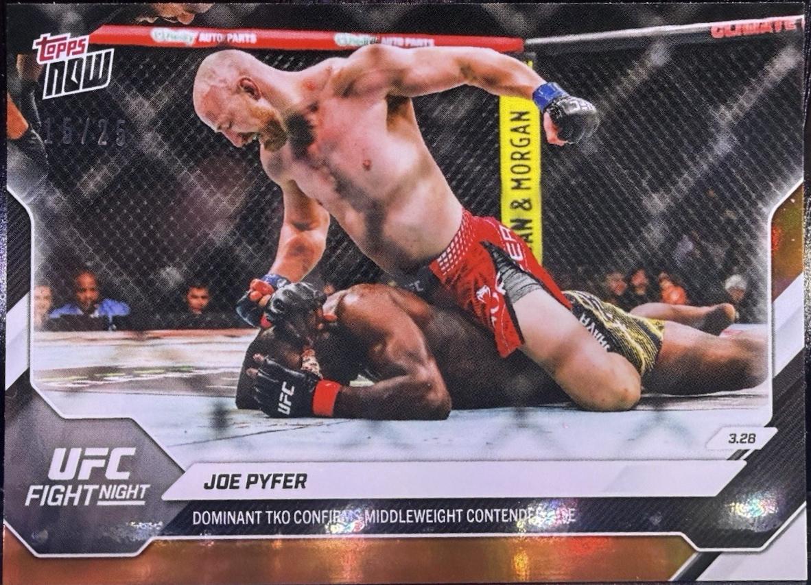 Joe Pyfer Topps Now UFC Base #10 Orange Foil