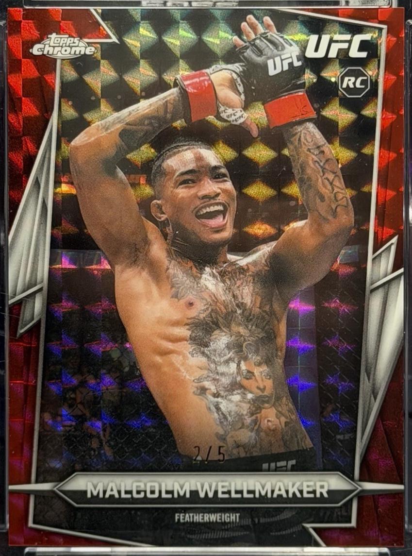 Malcolm Wellmaker 2026 Topps Chrome UFC Base #118 Red Geometric Refractor