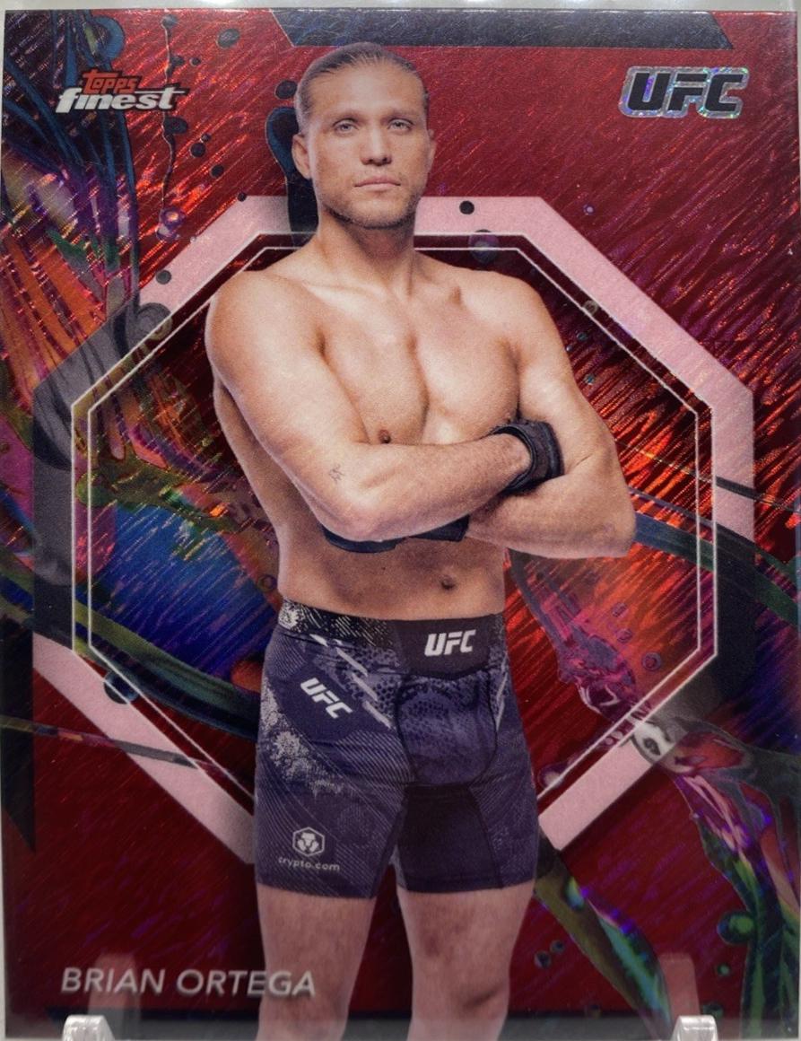 Brian Ortega 2024 Topps Finest UFC Base Common #44 Red Shimmer Refractor