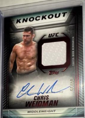Chris Weidman 2024 Topps Knockout UFC Knockout Autograph Relics #KAR-CWN Platinum