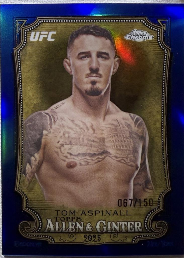 Tom Aspinall 2025 Topps Chrome UFC Allen & Ginter #AAG-18 Blue Refractor