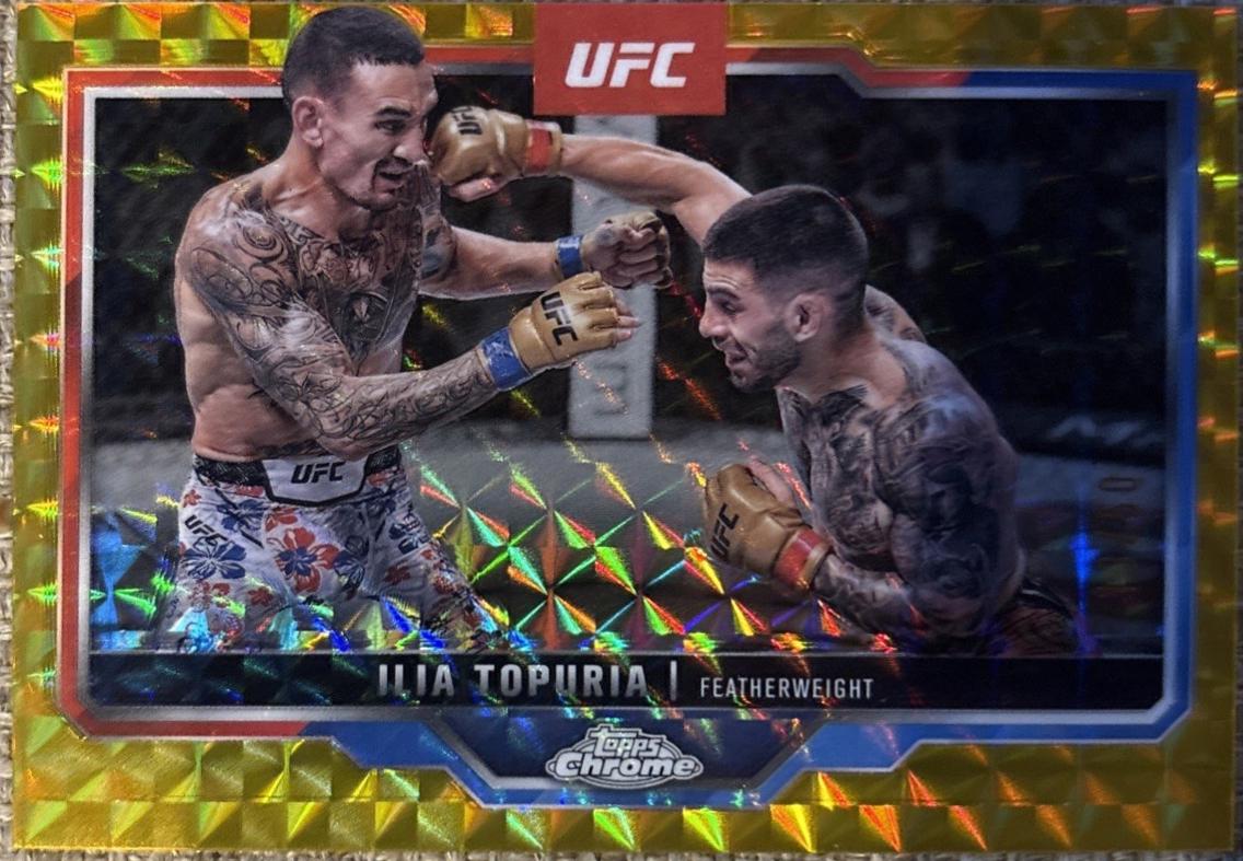 Ilia Topuria 2025 Topps Chrome UFC Base #43 Gold Geometric Refractor