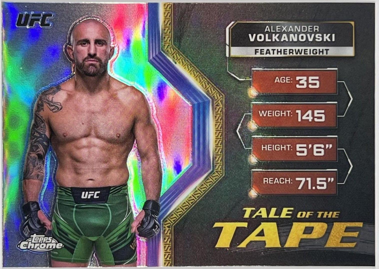 Alexander Volkanovski 2024 Topps Chrome UFC Tale of the Tape #TFT-7 Refractor