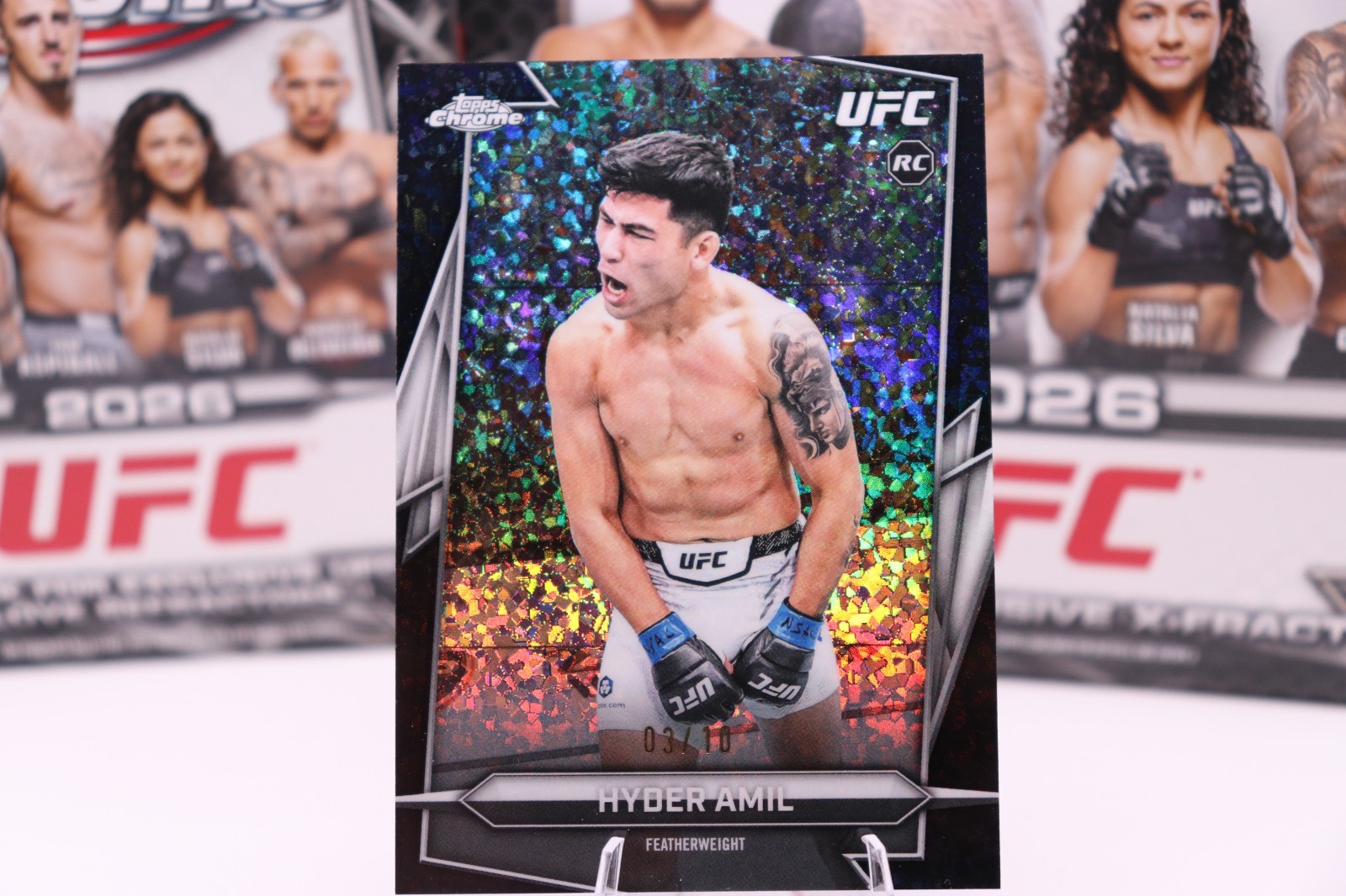 Hyder Amil 2026 Topps Chrome UFC Base #199 Black Mini Diamonds Refractor