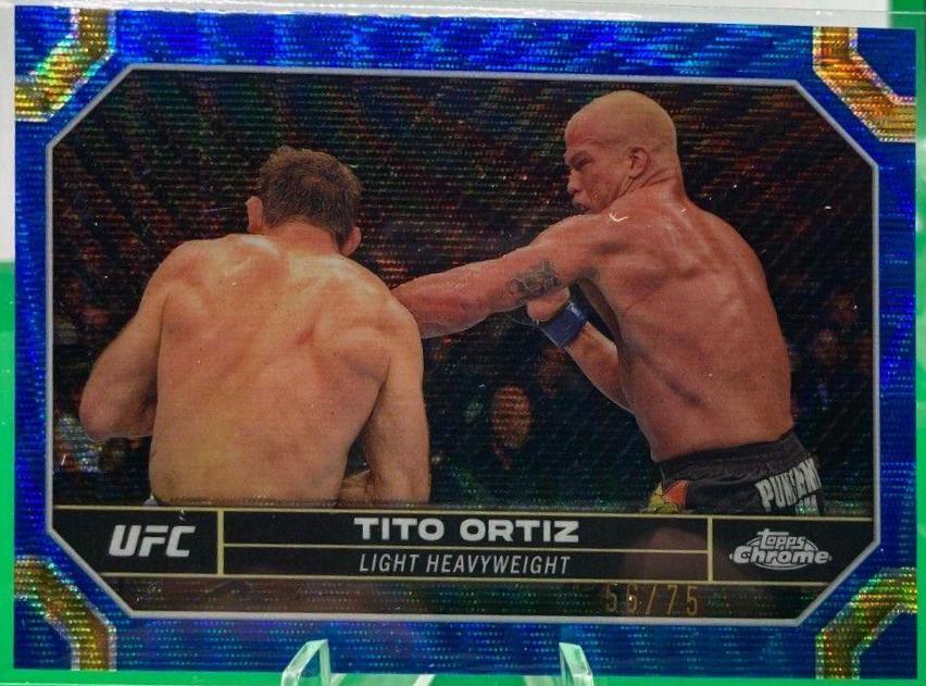 Tito Ortiz 2024 Topps Chrome UFC Base #186 Blue Wave Refractor