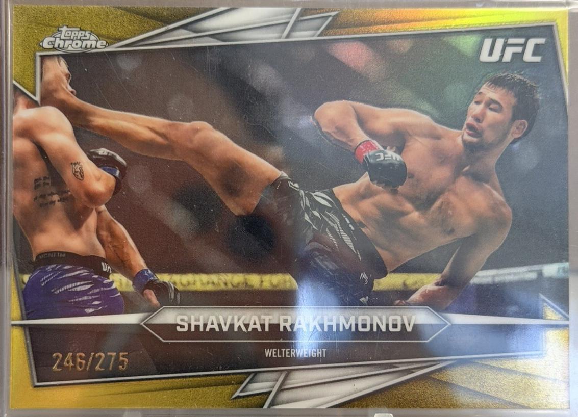 Shavkat Rakhmonov 2026 Topps Chrome UFC Base #176 Yellow Refractor