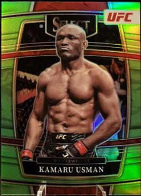 Kamaru Usman 2022 Panini Select UFC Concourse #5 Neon Green