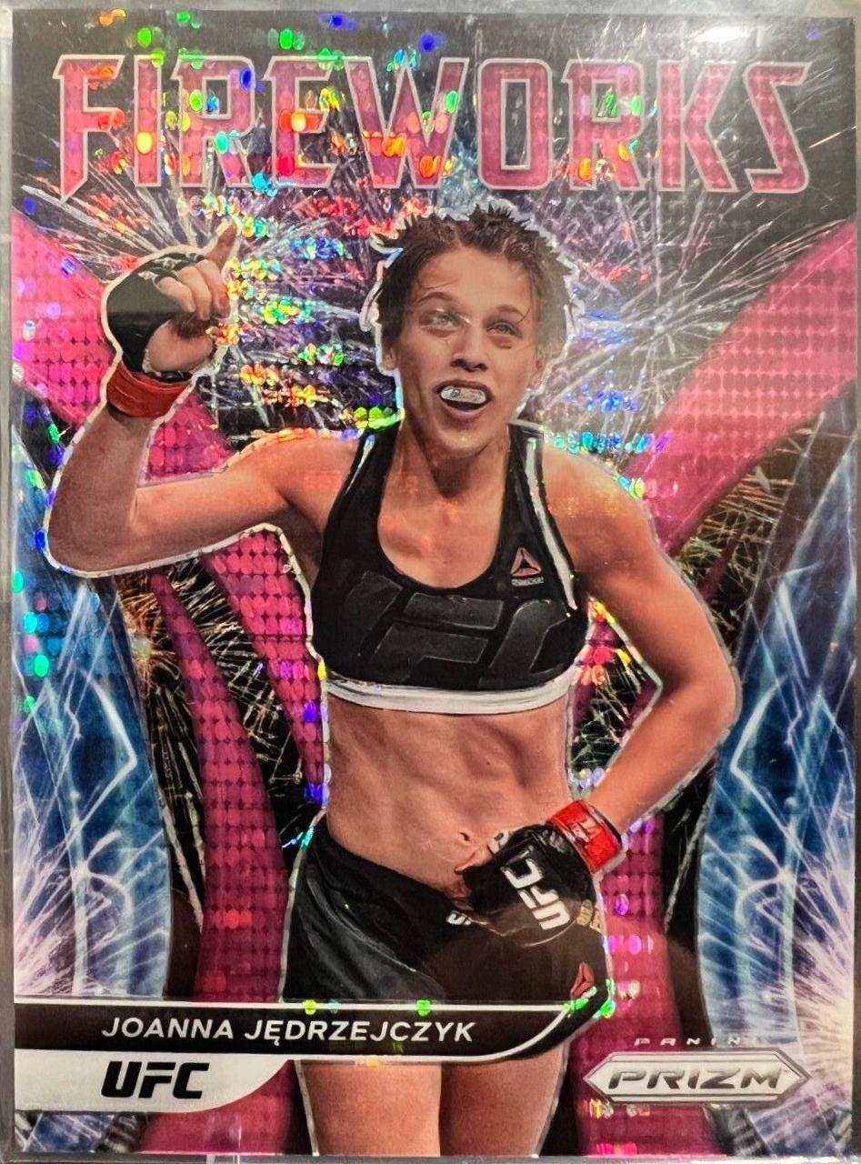Joanna Jędrzejczyk 2022 Panini Prizm UFC Fireworks #17 Pink Pulsar