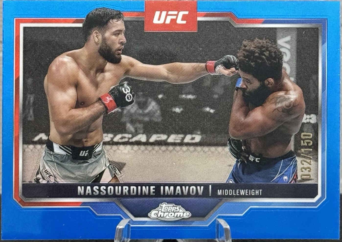 Nassourdine Imavov 2025 Topps Chrome UFC Base #155 Blue Refractor