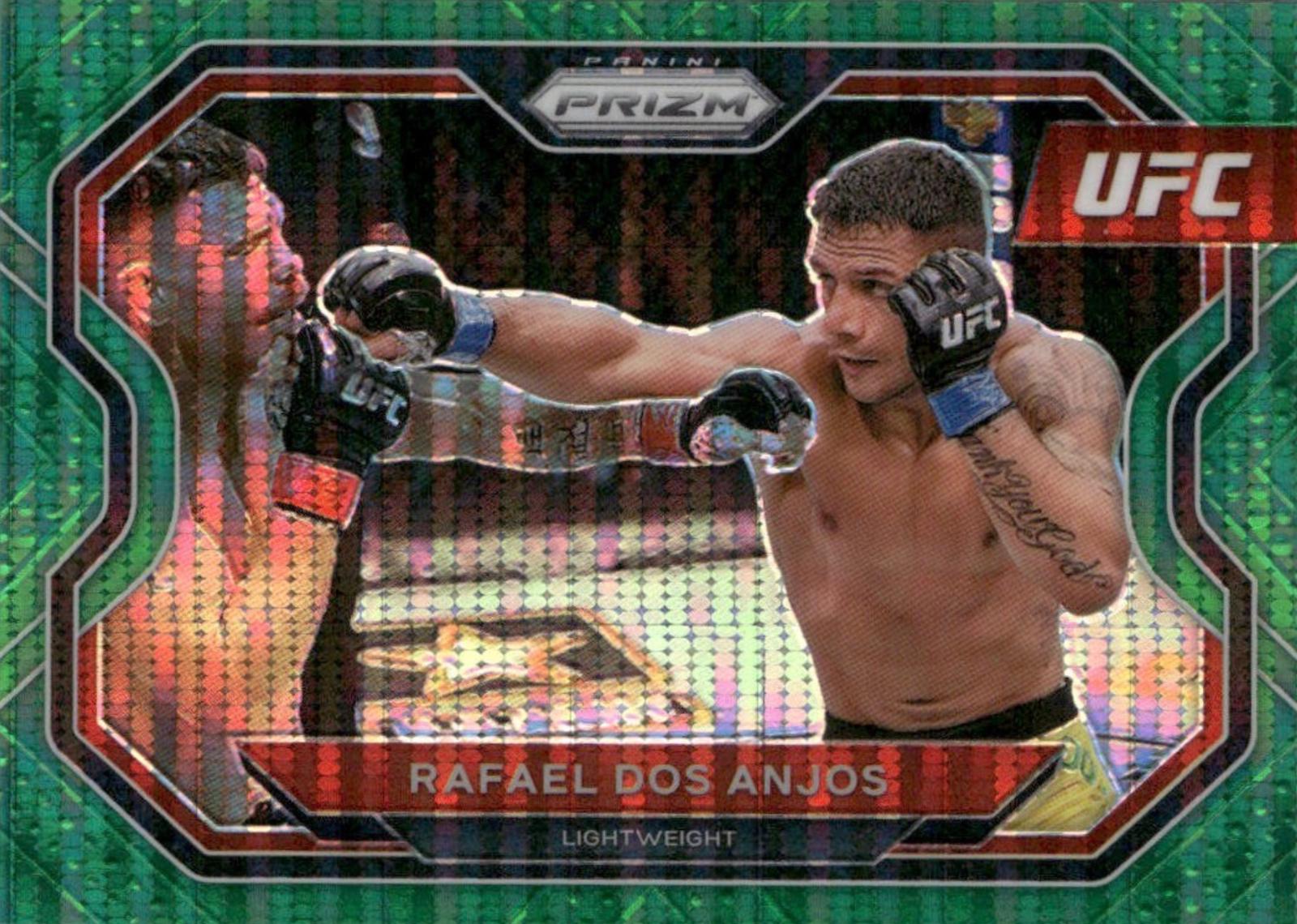 Rafael Dos Anjos 2021 Panini Prizm UFC Base #165 Green Pulsar