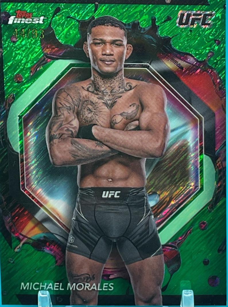 Michael Morales 2024 Topps Finest UFC Base Rare #236 Green Shimmer Refractor