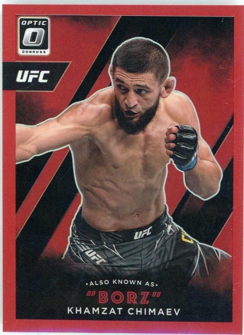 Khamzat Chimaev 2022 Panini Donruss Optic UFC Also Known As #23 Red