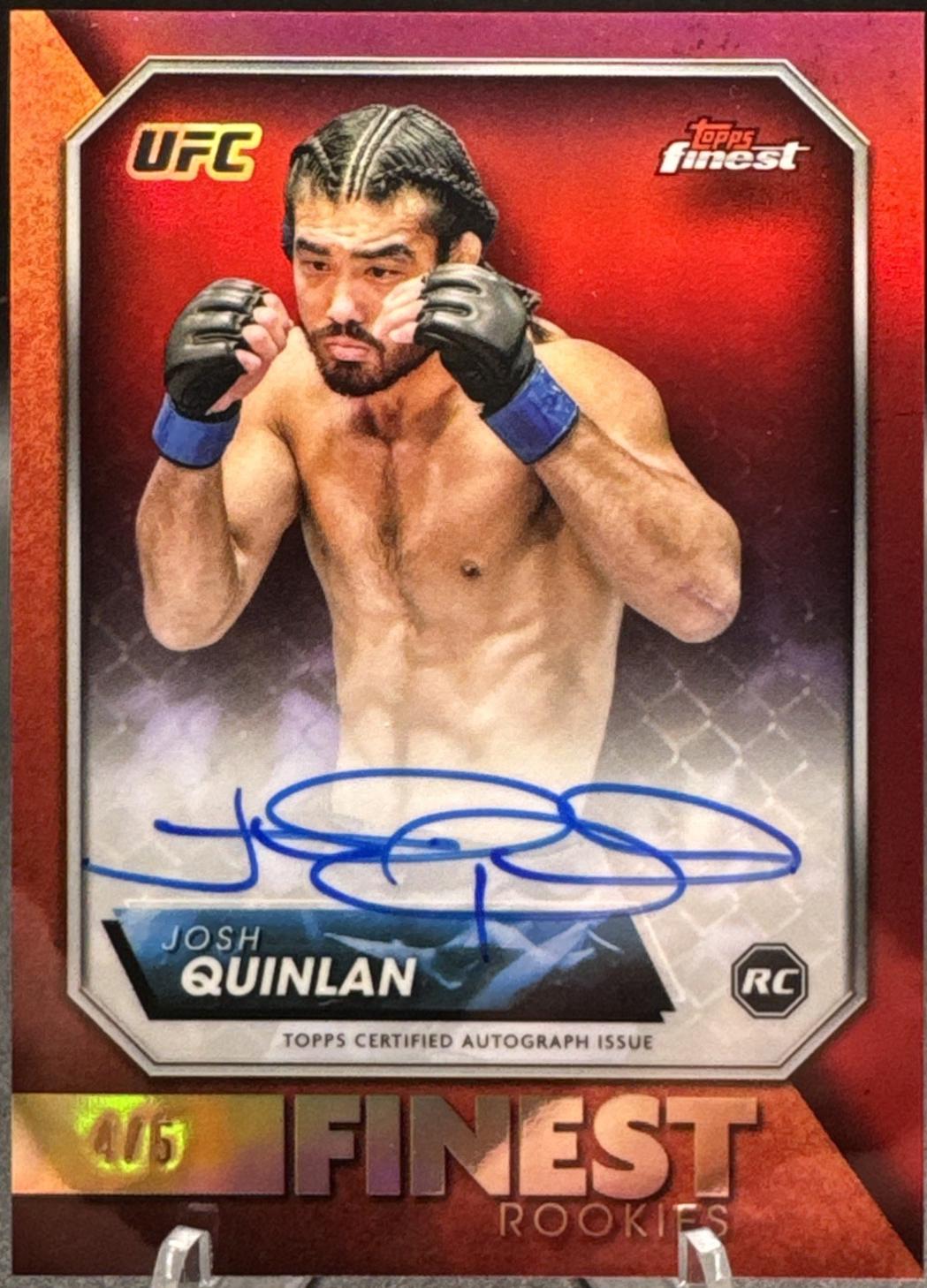 Josh Quinlan 2024 Topps Finest UFC Rookie Finest Autographs #RFA-JQ Red Refractor