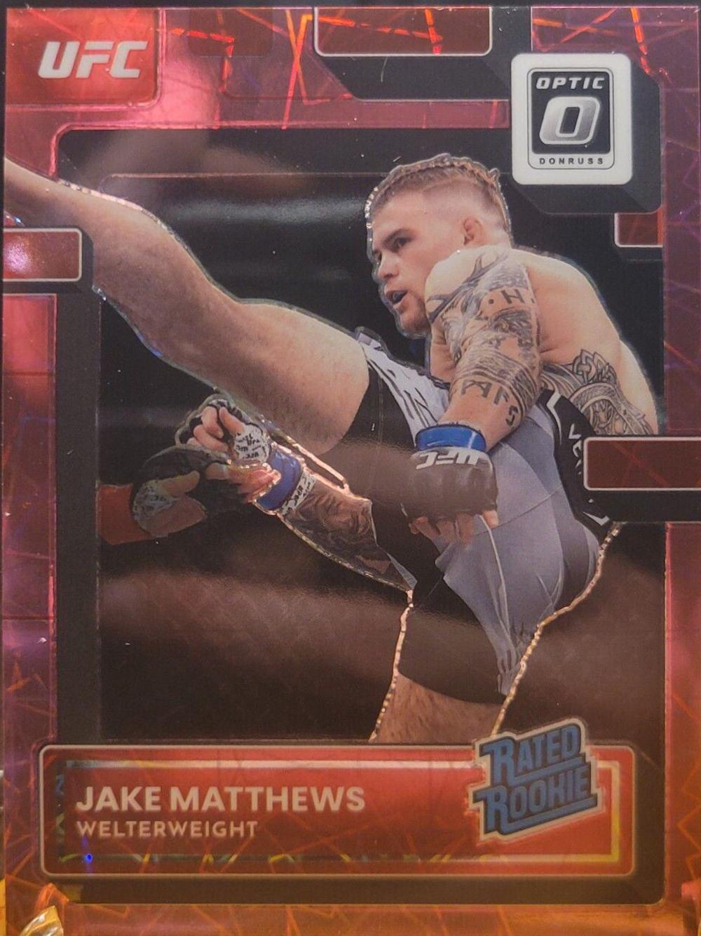 Jake Matthews 2023 Panini Donruss Optic UFC Base #116 Pink Velocity
