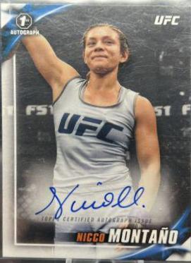 Nicco Montaño 2019 Topps UFC Knockout Knockout Autographs #KA-NM Blue