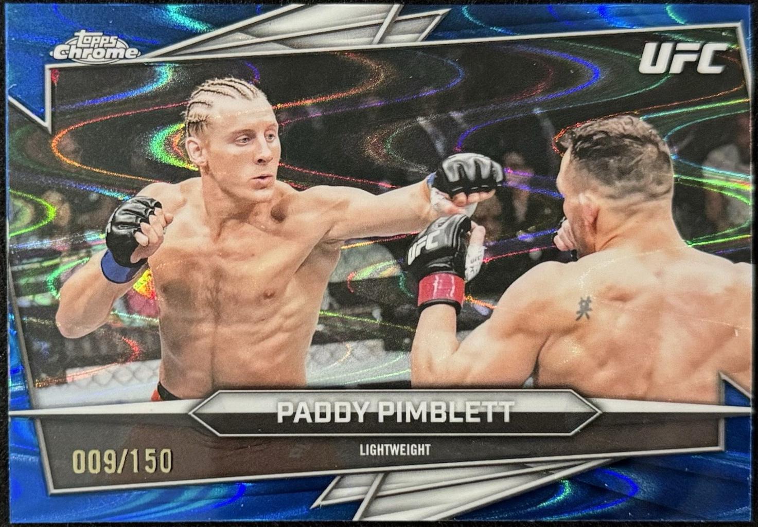 Paddy Pimblett 2026 Topps Chrome UFC Base #23 Blue Ray Wave Refractor