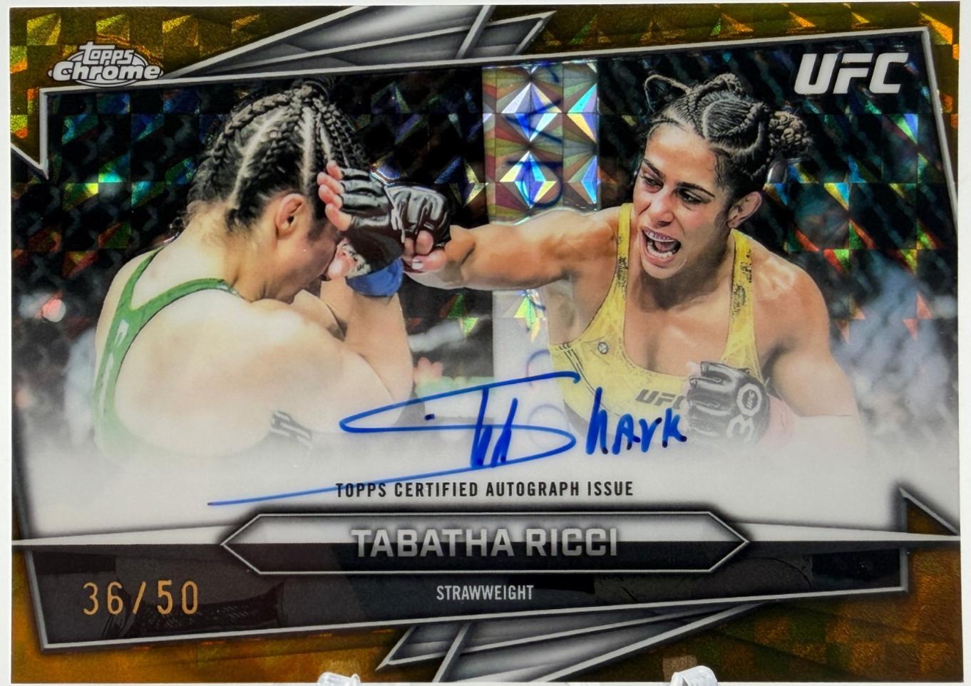 Tabatha Ricci 2026 Topps Chrome UFC Base Autographs #BAV-TR Gold Geometric Refractor
