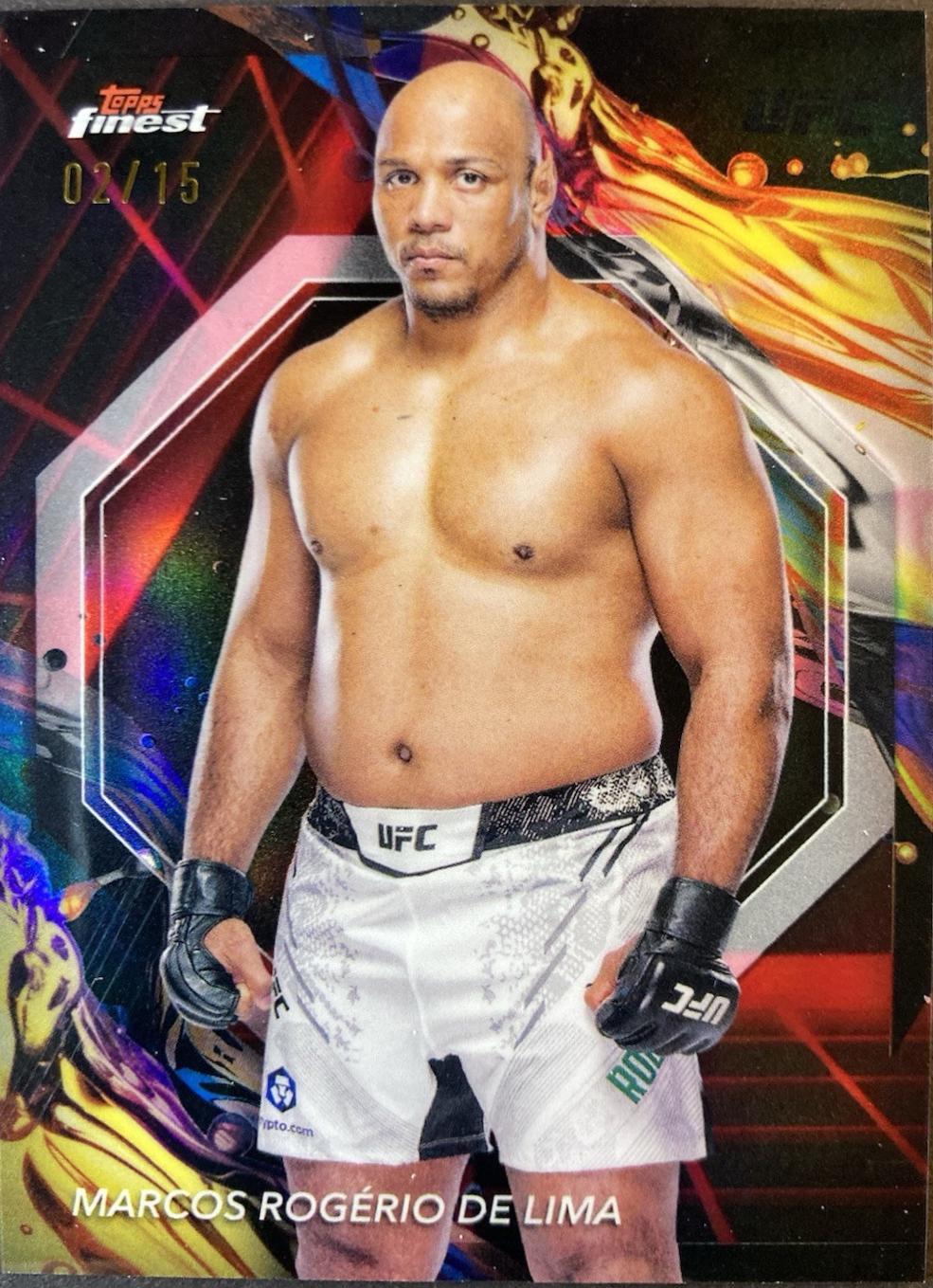 Marcos Rogério De Lima 2024 Topps Finest UFC Base Uncommon #194 Yellow Glitter Refractor