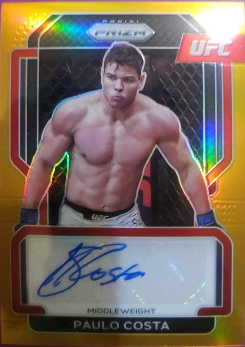 Paulo Costa 2022 Panini Prizm UFC Signatures #6 Gold