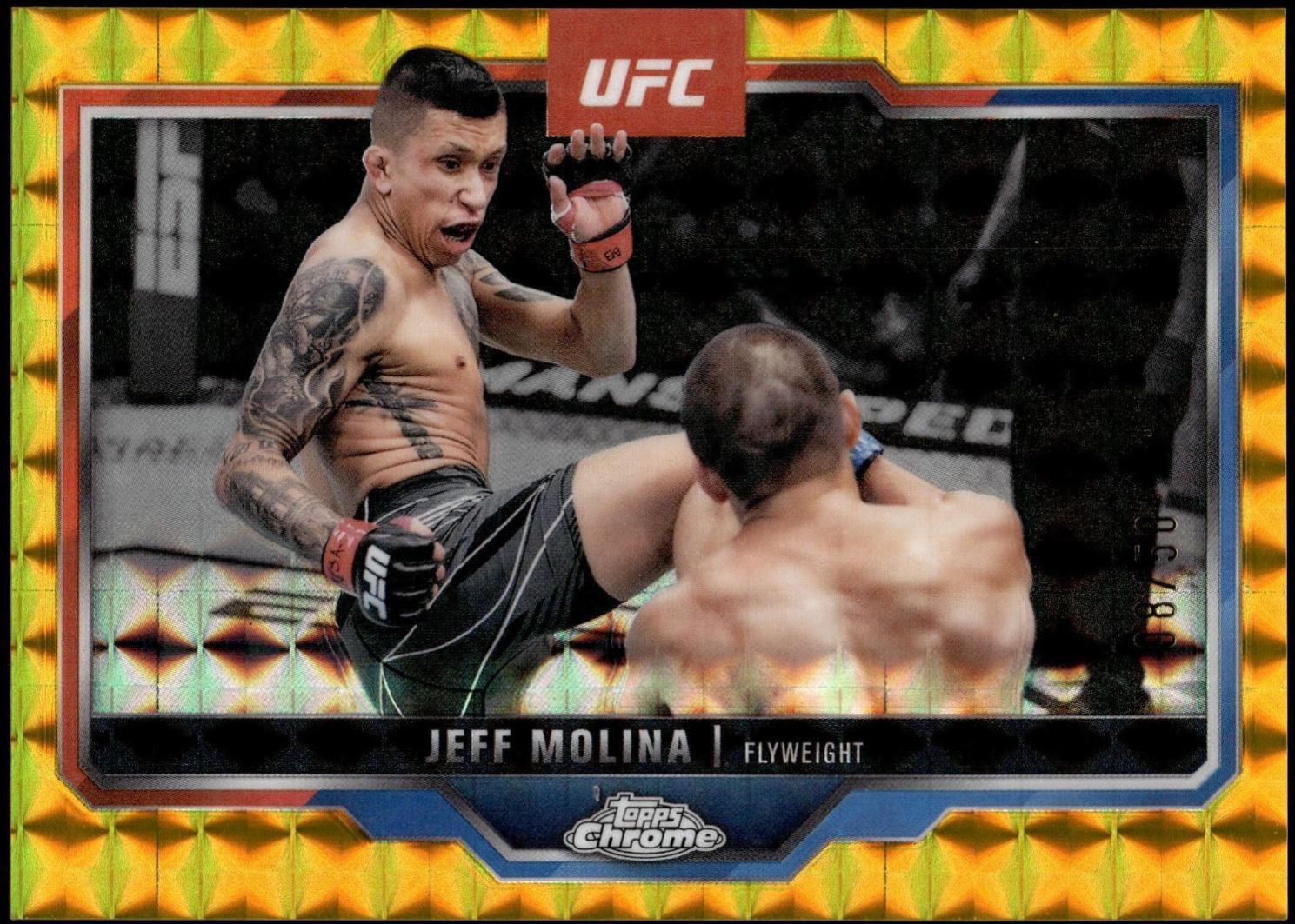 Jeff Molina 2025 Topps Chrome UFC Base #90 Gold Geometric Refractor