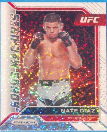 Nate Diaz 2022 Panini Prizm UFC Bonus Machines #25 White Sparkle