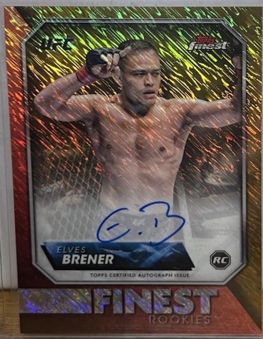 Elves Brener 2024 Topps Finest UFC Rookie Finest Autographs #RFA-EB Gold Shimmer Refractor