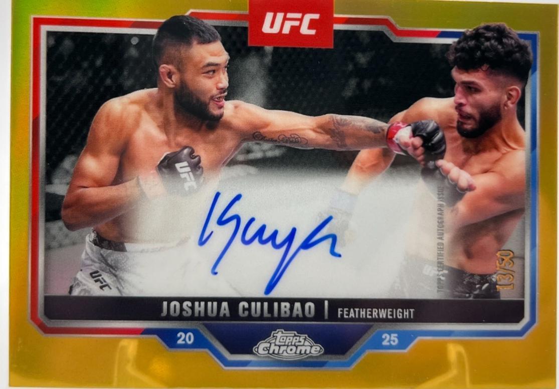 Joshua Culibao 2025 Topps Chrome UFC Chrome Veteran Autographs #CVA-JC Black Refractor
