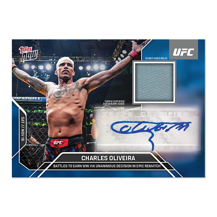 Charles Oliveira Topps Now UFC Sticker Autograph Relics #32 Blue