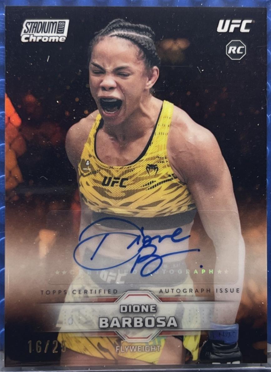 Dione Barbosa 2026 Topps Stadium Club UFC Chrome Autographs #CAV-DBA Orange Refractor