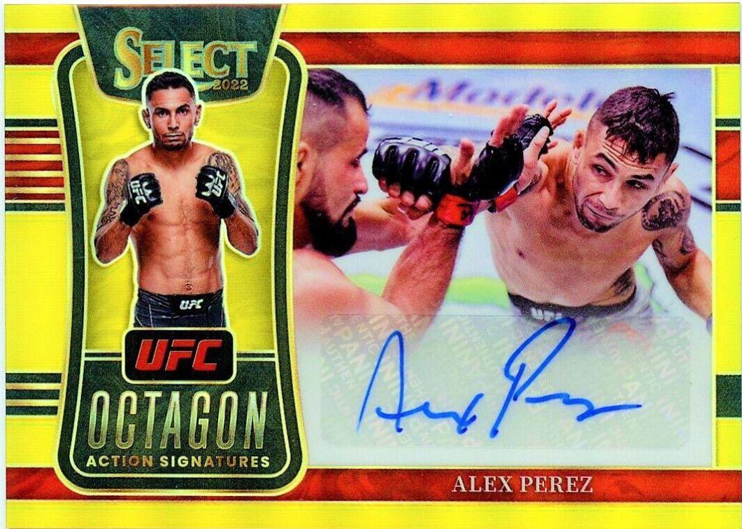 Alex Perez 2022 Panini Select UFC Octagon Action Signatures #18 Gold